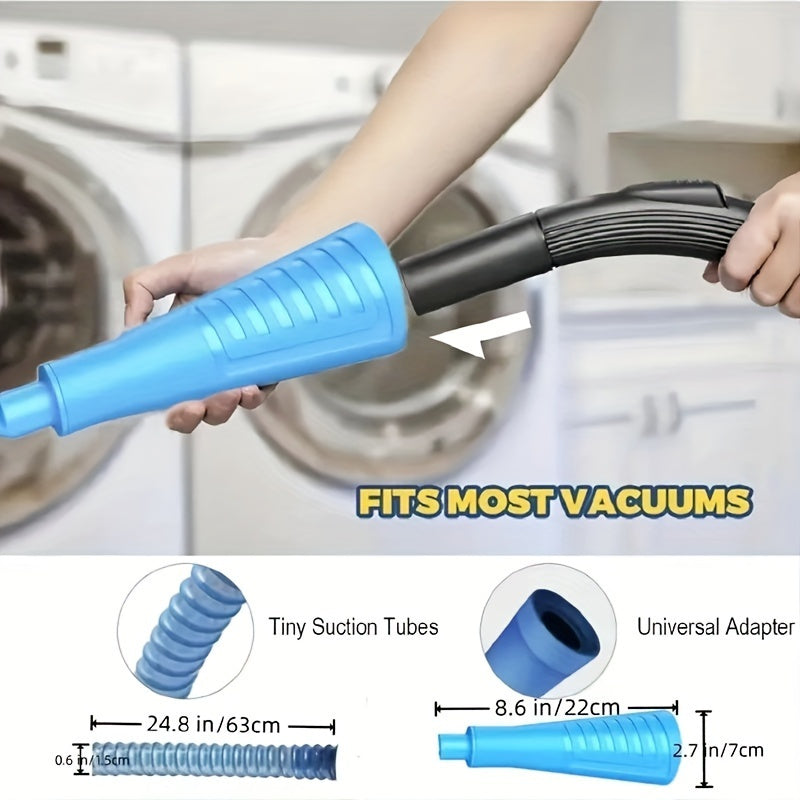 Set of 3 pieces including a Dryer Vent Cleaning Kit with a Vacuum Attachment, Bendable Lint Removal Tool, Lint Screen Cleaning Hose, Universal Adapter, Tiny Suction Tube, Cleaning Gadgets, and Accessories - perfect for dorm rooms.