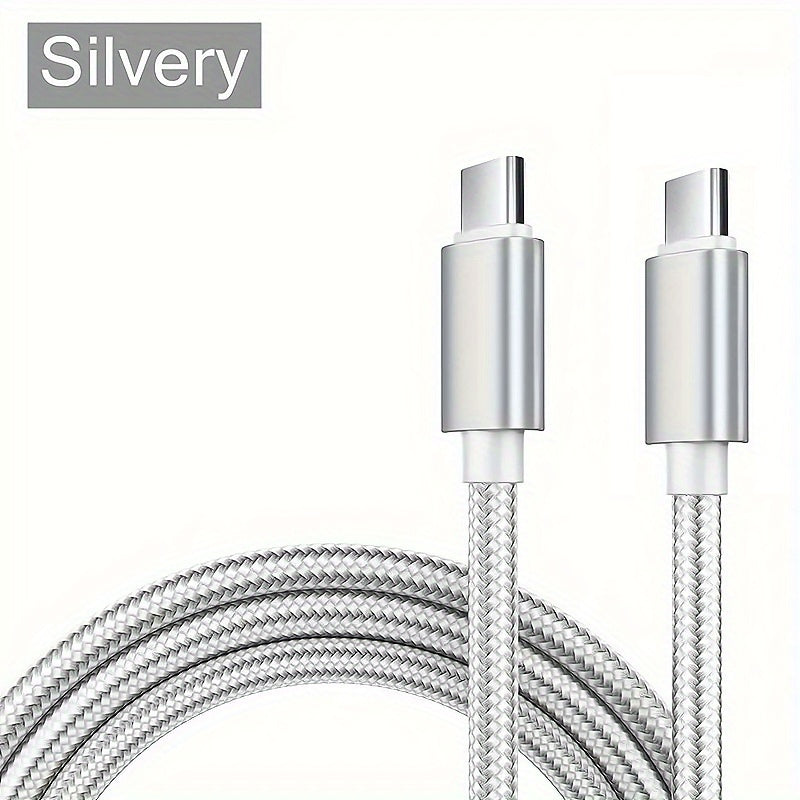 Fast charging USB-C to Type-C cable, compatible with Samsung, MacBook, iPad, and Xiaomi devices.