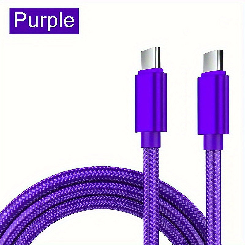 Fast charging USB-C to Type-C cable, compatible with Samsung, MacBook, iPad, and Xiaomi devices.