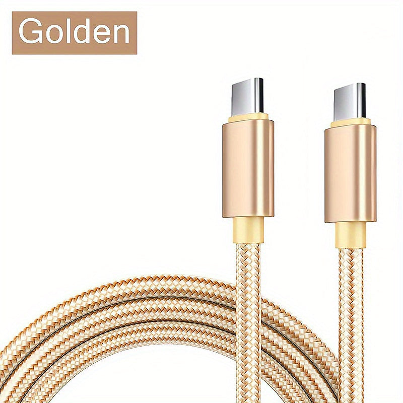 Fast charging USB-C to Type-C cable, compatible with Samsung, MacBook, iPad, and Xiaomi devices.