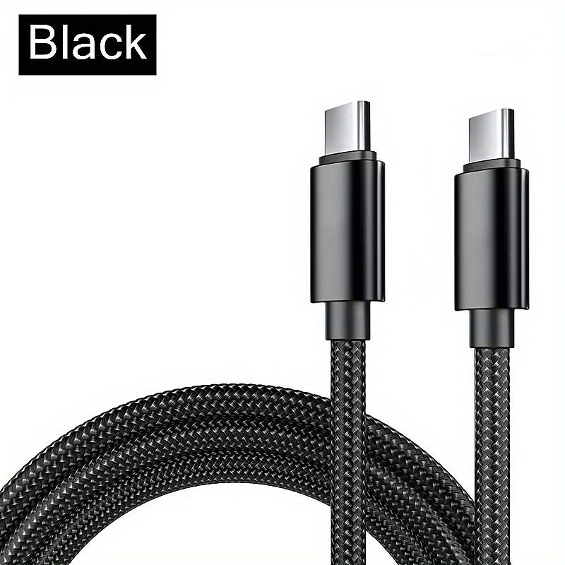 Fast charging USB-C to Type-C cable, compatible with Samsung, MacBook, iPad, and Xiaomi devices.