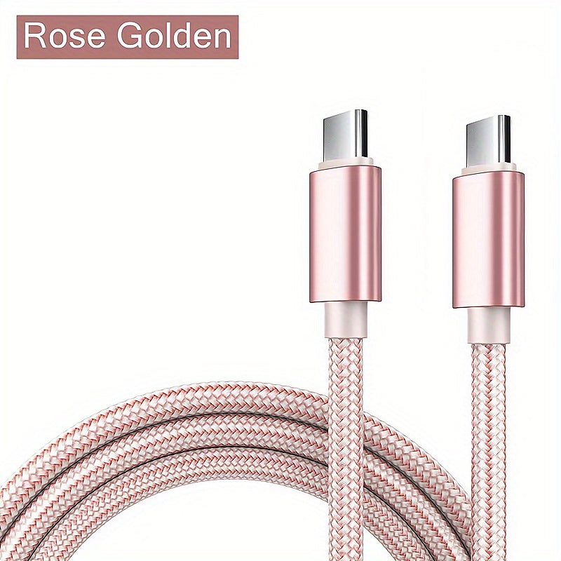 Fast charging USB-C to Type-C cable, compatible with Samsung, MacBook, iPad, and Xiaomi devices.