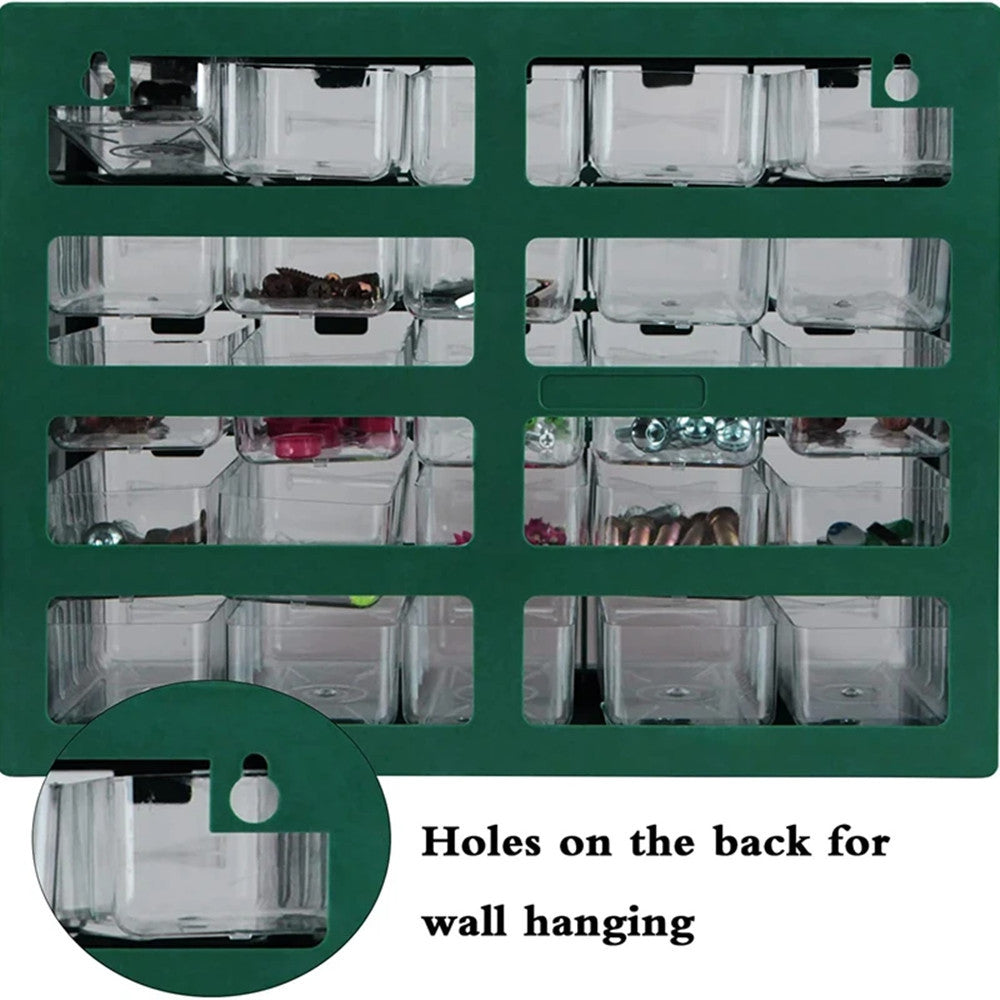 1pc Wall-mounted Multi-grid Drawer Parts Box for organizing screws and electronic components.