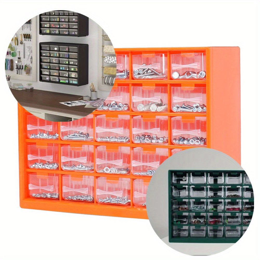 1pc Wall-mounted Multi-grid Drawer Parts Box for organizing screws and electronic components.