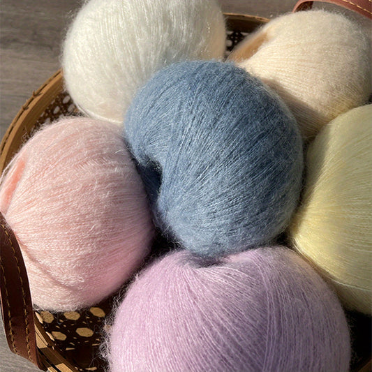 4pcs Super Soft Angola Mohair Yarn, 1.76oz Each - Perfect for DIY Shawls, Scarves, Sweaters | Luxurious Merino Wool Blend in Assorted Colors