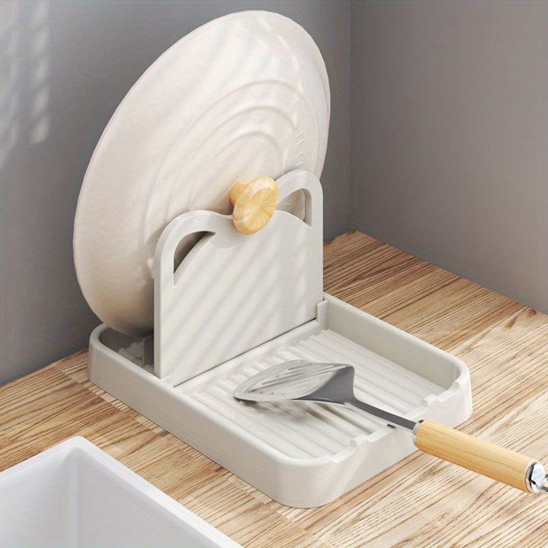 1pc Multi-purpose utensil holder serving as a spoon rest, spatula rack, pot cover rack, and shovel rack.