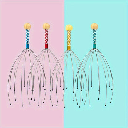 New stainless steel head and scalp massager in random fashion color.