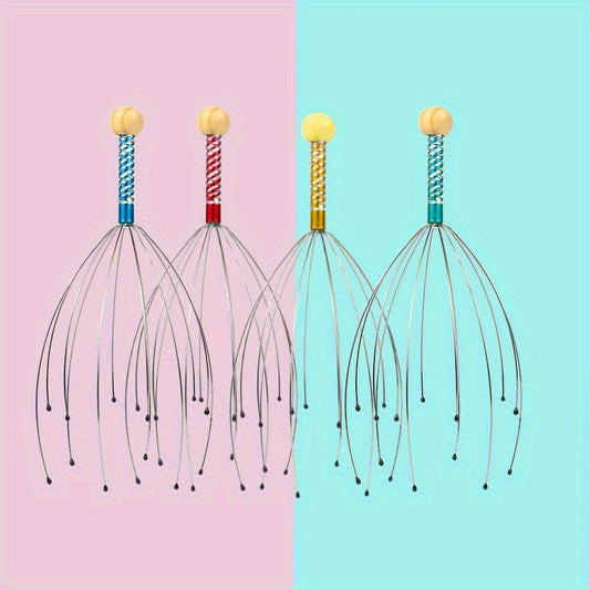 New stainless steel head and scalp massager in random fashion color.