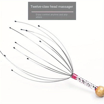 New stainless steel head and scalp massager in random fashion color.