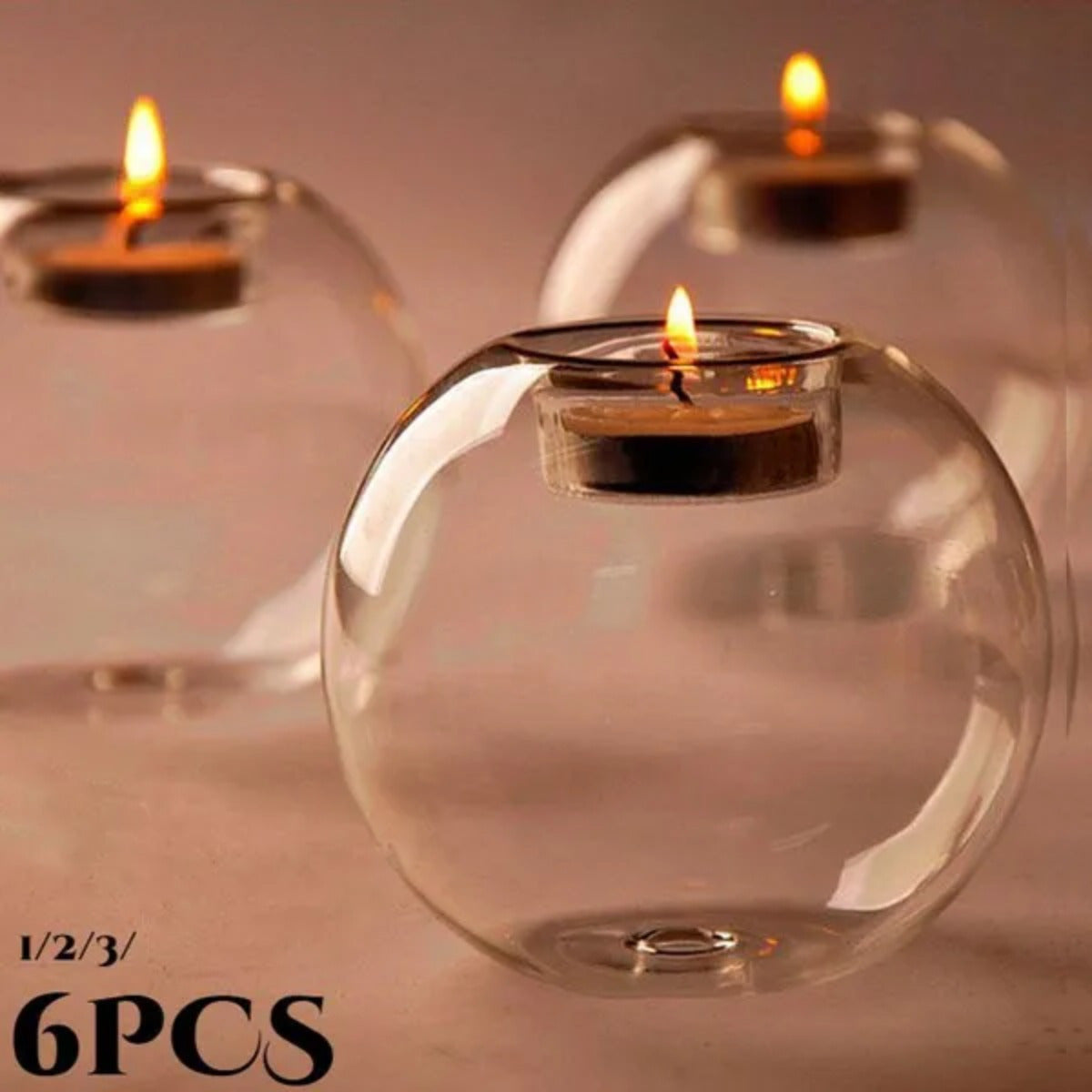 European crystal glass candle holder set, perfect for Xmas, Halloween, weddings, parties, and home decor.