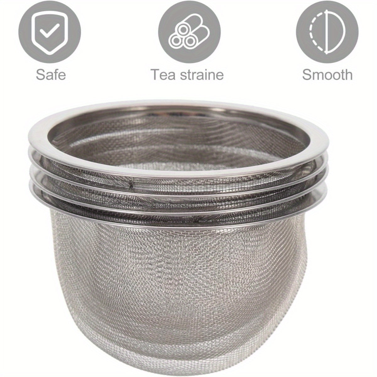 Teapot Strainer Set - Includes 4 Loose Leaf Tea Infusers, Colanders, and Sieves for Loose Leaf Tea. Perfect for Chinese Tea, the Metal Stainless Steel Filters are essential Tea Accessories for your tea kettle.