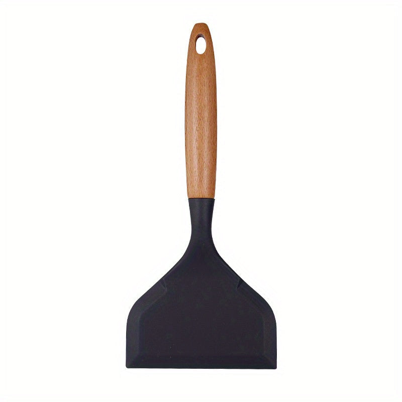 Essential Kitchen Accessory: Wide Turner Silicone Jade Non-Stick Spatula - Ideal for Easy Cooking, Perfect for Teppanyaki & Frying