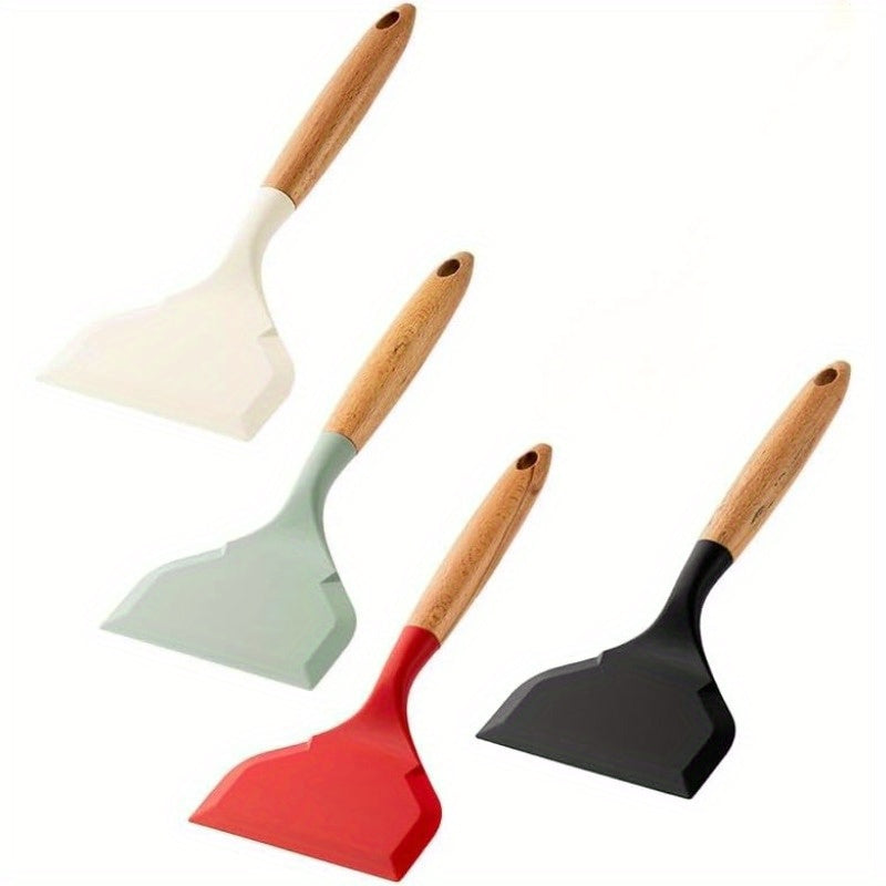 Essential Kitchen Accessory: Wide Turner Silicone Jade Non-Stick Spatula - Ideal for Easy Cooking, Perfect for Teppanyaki & Frying