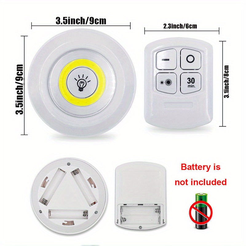 Smart Wireless LED Under-Cabinet Lights with Remote Control, for Wardrobe, Kitchen, and more. Available in 6pcs, 3pcs, 1pc.