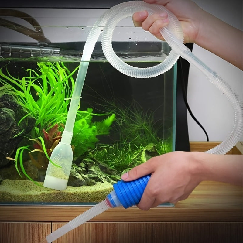 Easy-to-use aquarium siphon for fast water changes and gravel cleaning.