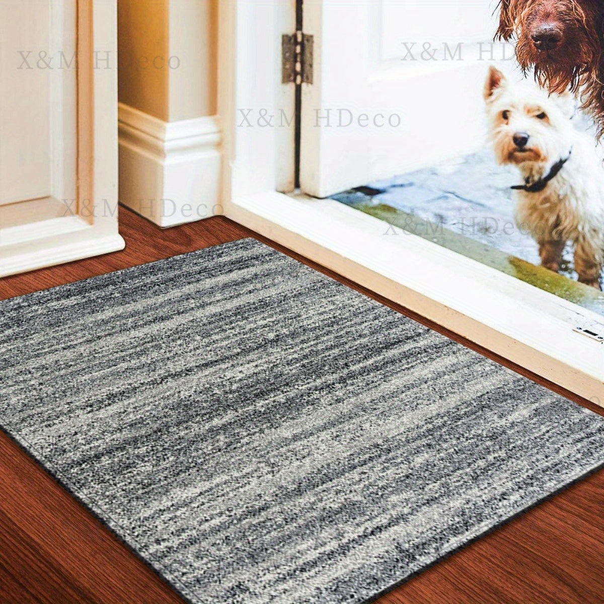 Retro Striped Gray Long Floor Mat with Non-slip Backing for Kitchen, Laundry Room, Living Room, Bedroom, Corridor; Absorbent and Stylish Home Décor Carpet