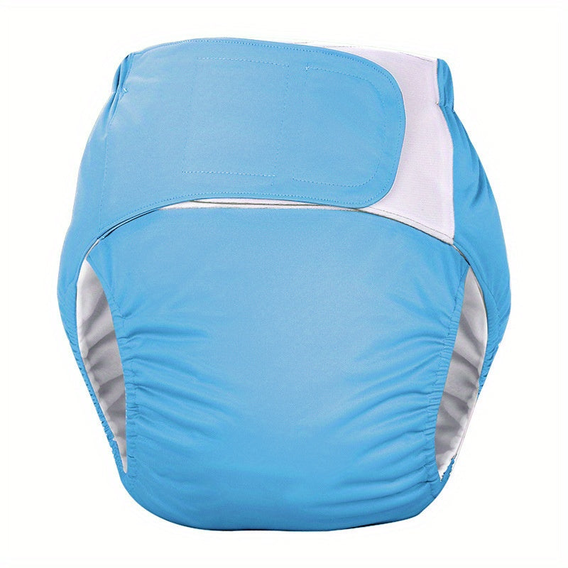 1 reusable adult diaper with adjustable waist elasticity for the elderly, washable and leak-proof with anti-side and water leakage protection.