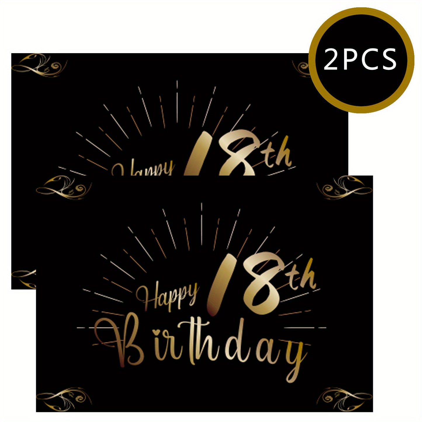 18th Birthday Champagne & Wine Labels with Elegant Gold Accents - Festive Keepsake Stickers (15.01x10.49 cm) for Birthday Party Décor.