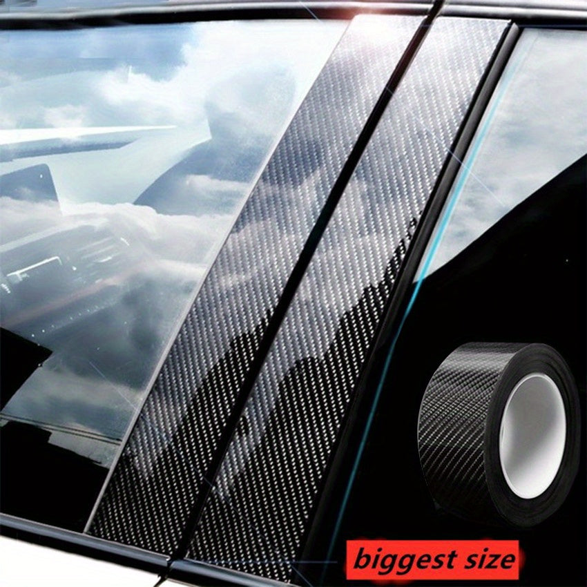 5D Carbon Fiber Car Protective Film for door sill, pedal, mirror, and door edge - waterproof, universal fit.