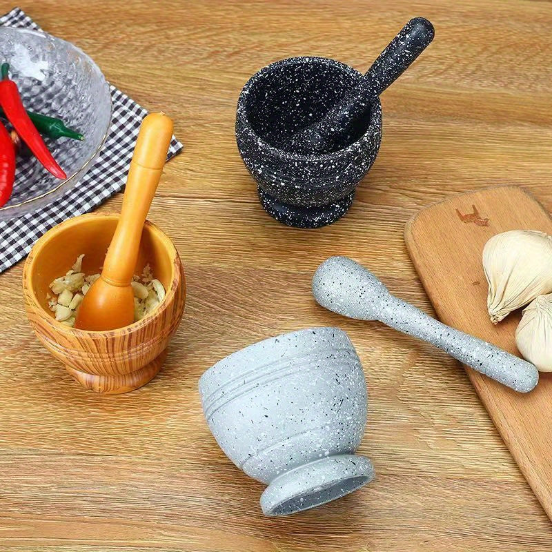 1 Set of Kitchen Garlic Press Bowls and Peper Crushers made of food-grade PP material, multi-purpose grinders for seasoning and spices, and grain and supplementary food grinders for