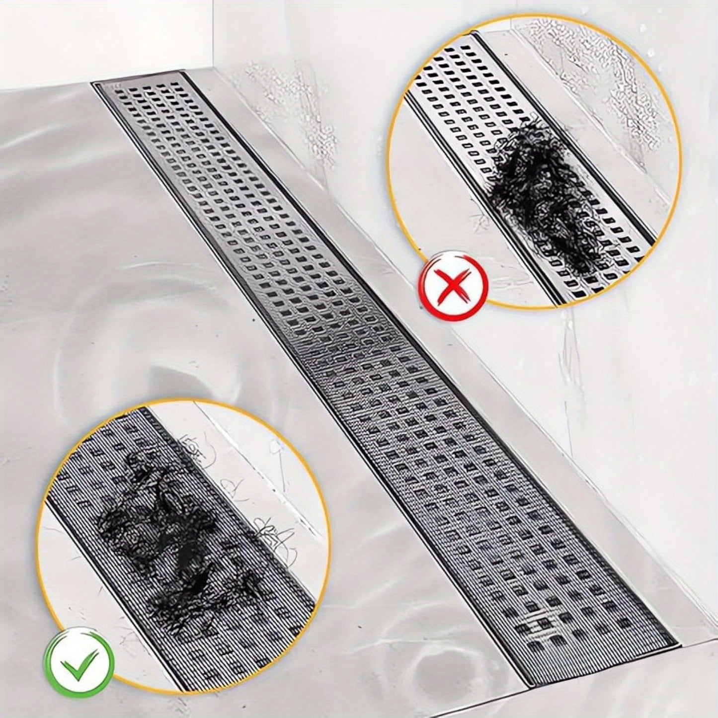 Self-adhesive disposable floor drain stickers for hair trapping. Keep drains clog-free with this 5.0 meter roll.