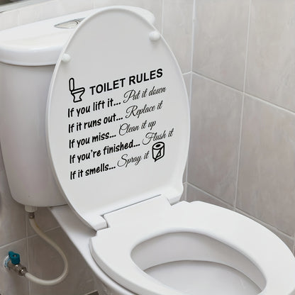 Toilet stickers and decals for DIY home decor with rules signs designs.