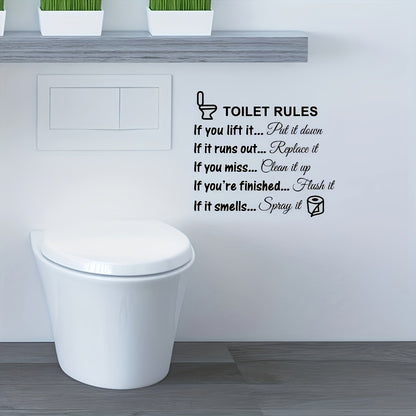 Toilet stickers and decals for DIY home decor with rules signs designs.