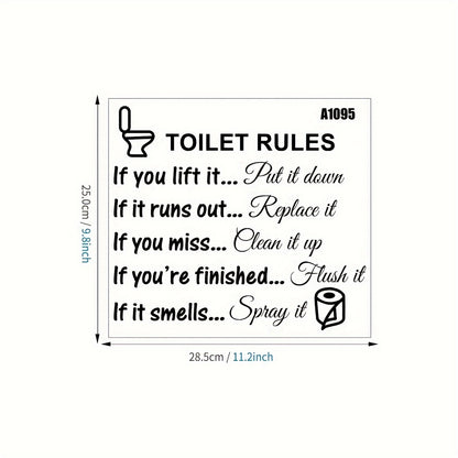 Toilet stickers and decals for DIY home decor with rules signs designs.