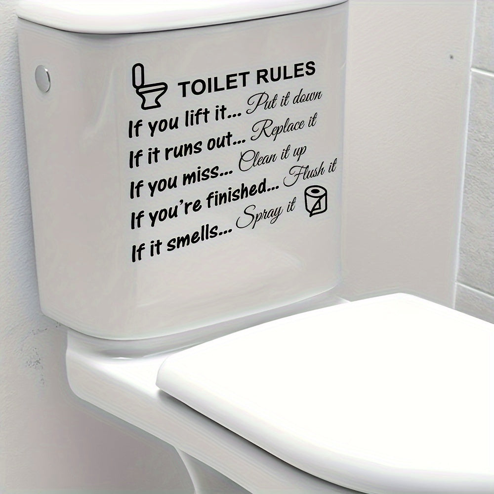 Toilet stickers and decals for DIY home decor with rules signs designs.