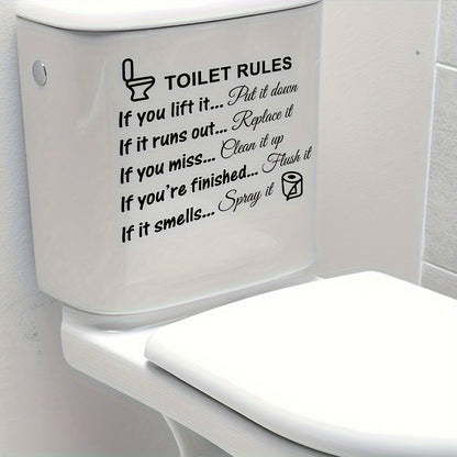 Toilet stickers and decals for DIY home decor with rules signs designs.