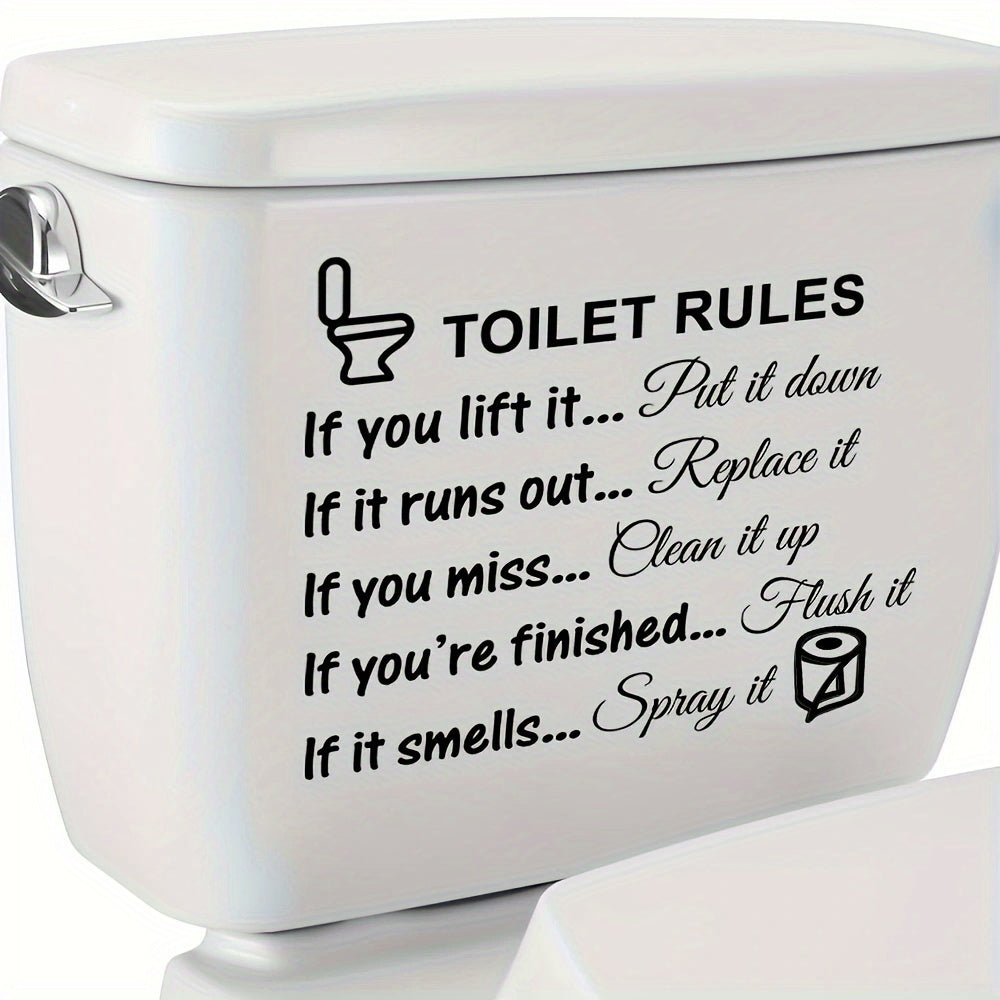 Toilet stickers and decals for DIY home decor with rules signs designs.