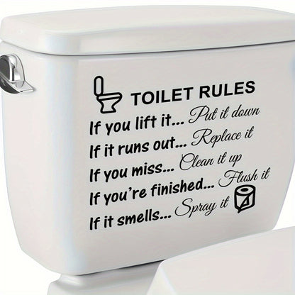 Toilet stickers and decals for DIY home decor with rules signs designs.