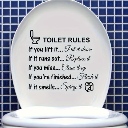 Toilet stickers and decals for DIY home decor with rules signs designs.