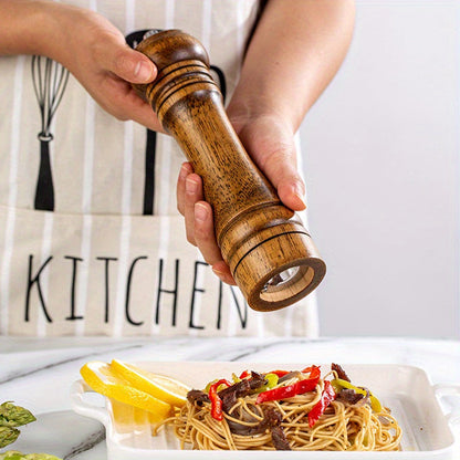 Set of 2/3 wooden salt and pepper grinders, including a wood pepper mill. Optional wooden tray for display. Manual grinding for freshly ground sea salt and pepper. Perfect for dinner table settings and kitchen tools. Ideal Christmas gifts and kitchen