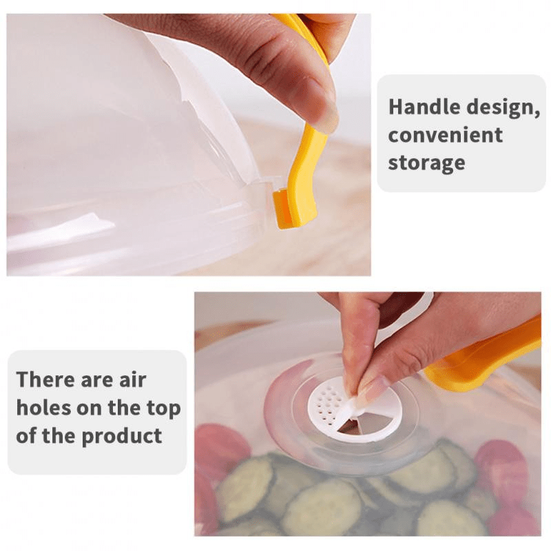 1pc Durable PP Microwave Splash Cover with Easy-Grip Handle - Transparent, Heat-Resistant & Anti-Scald, Reusable Airtight Oven Guard for Mess-Free Cooking.