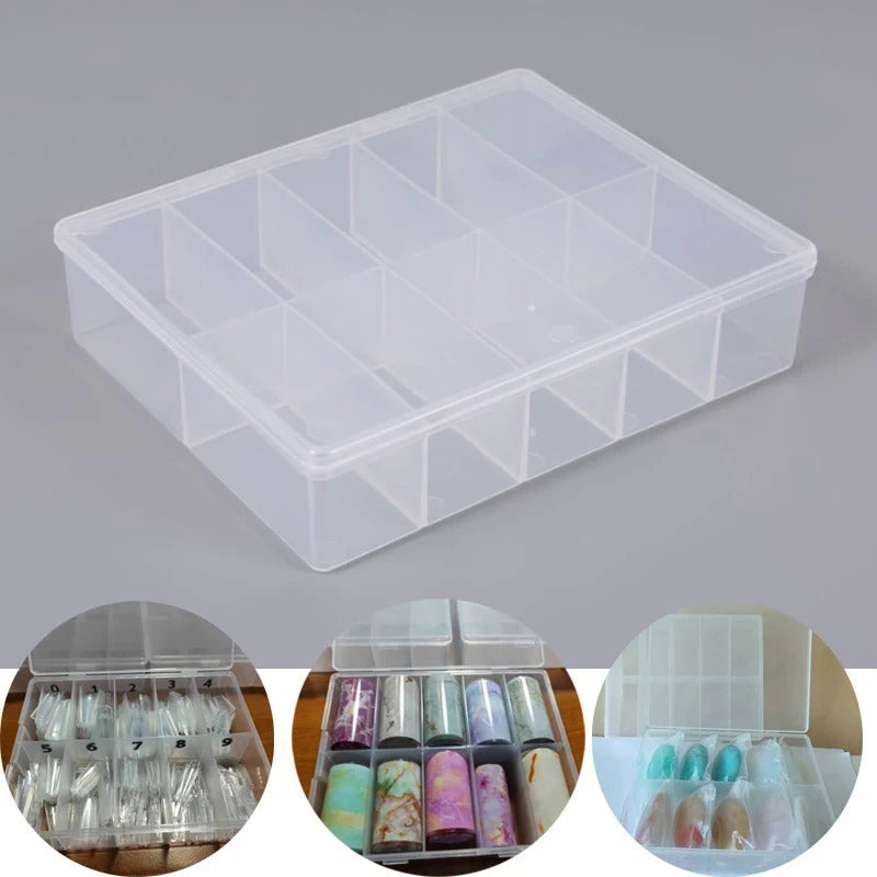 1pc Clear Storage Box with 10 Grids for Jewelry, Beads, Nail Art, and more. Makes a great gift for any occasion.