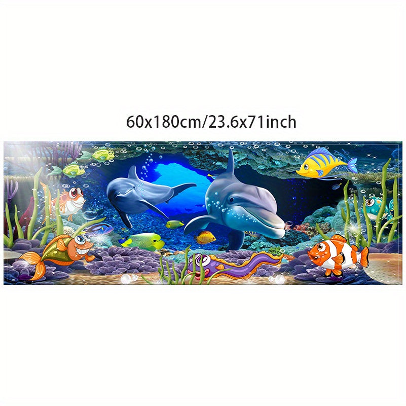 Non-Slip Underwater Oasis Area Rug - Absorbent, Anti-Fatigue Mat for Kitchen, Bedroom, Living Room, Bathroom - Comfortable Standing Pad with Fun Cartoon Design