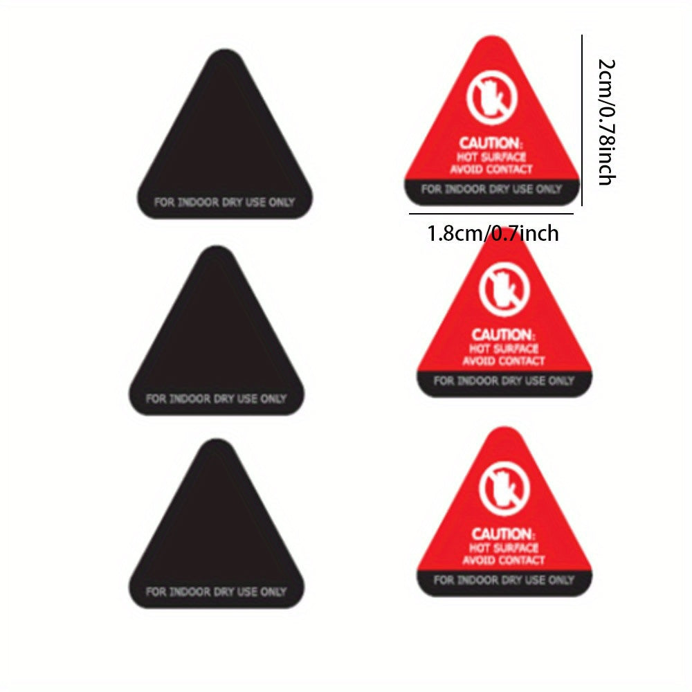 Set of 3 Heat-Sensitive Color Changing Triangular Stickers for Pots & Kitchen Appliances - Requires No Power, Simple to Use