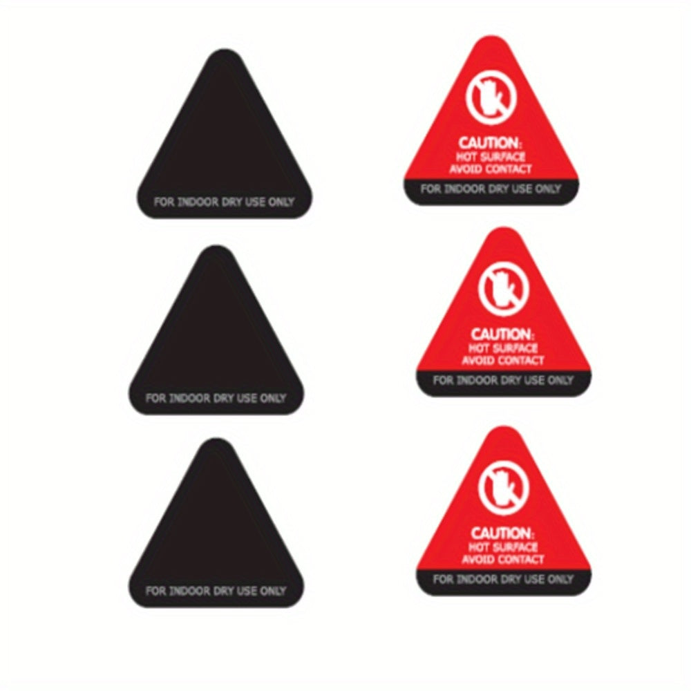 Set of 3 Heat-Sensitive Color Changing Triangular Stickers for Pots & Kitchen Appliances - Requires No Power, Simple to Use