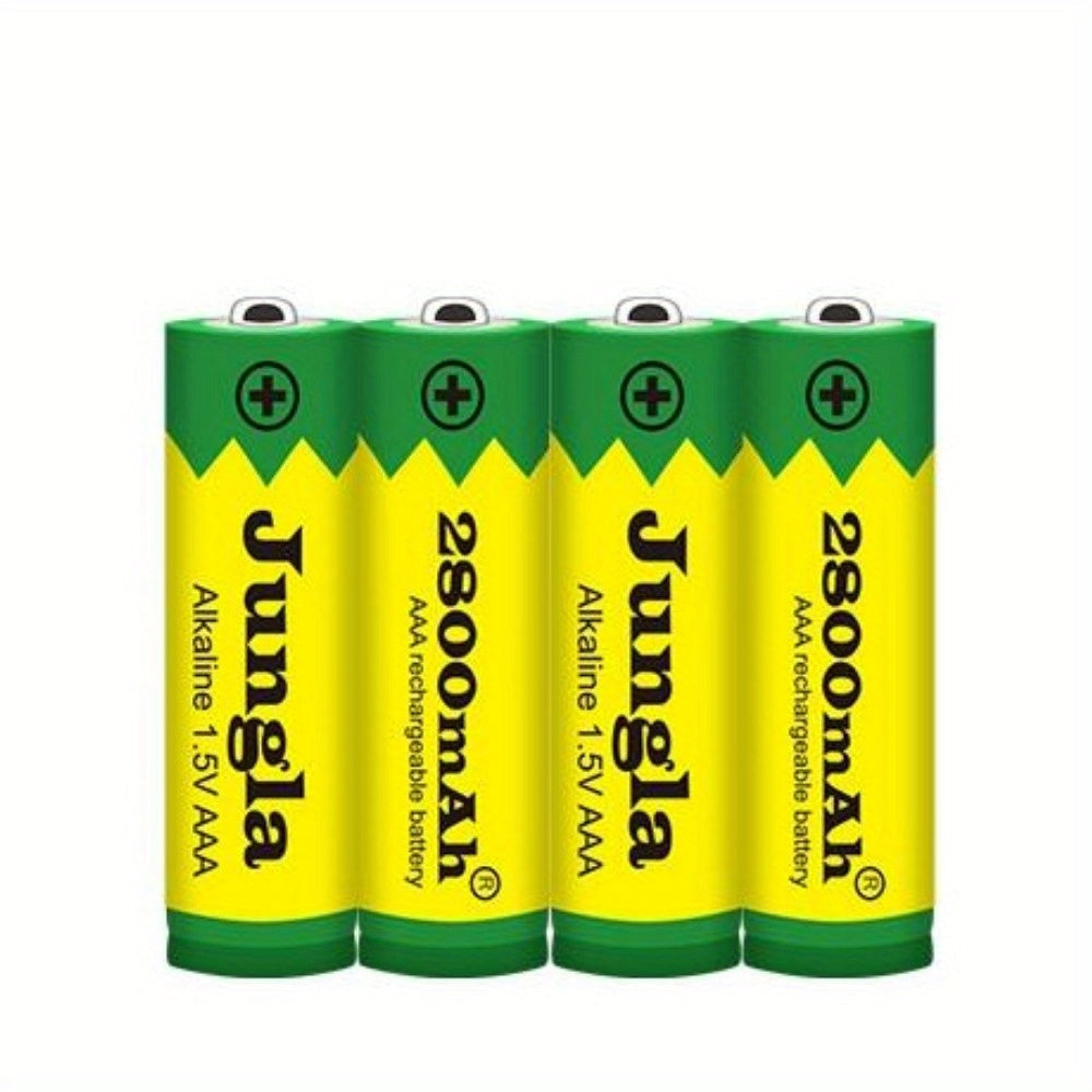 AAA and AA rechargeable batteries with 1.5V and capacities of 4100mAh and 2800mAh for use in flashlight, toys, watches, and MP3 players.