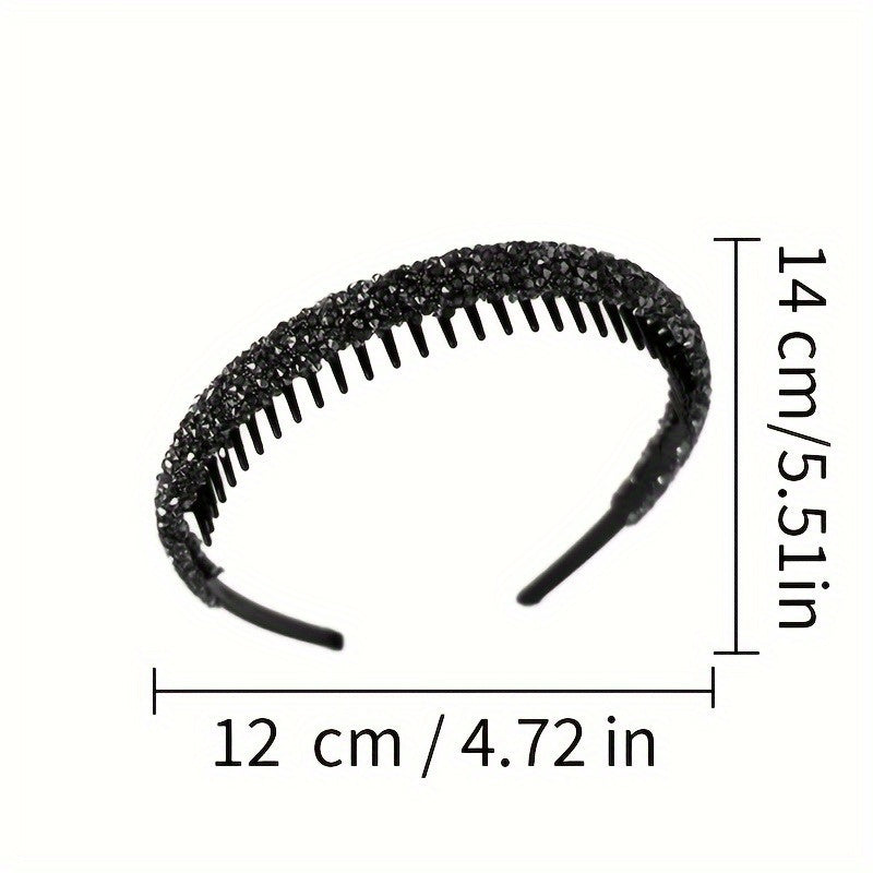 Rhinestone hair hoop with teeth shape, non-slip design, suitable for daily wear or as a birthday gift or party decoration for girls.