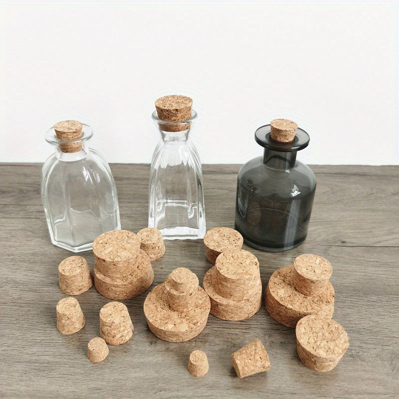 12 Wooden Tapered Cork Plugs for Wine and Beer Bottle Crafts.