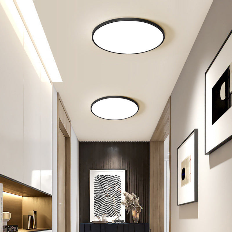 Modern 14.5-Inch Black LED Ceiling Light, 36W, Semi-Flush Mount, Ideal for Various Rooms - Includes Light Source, Easy Installation