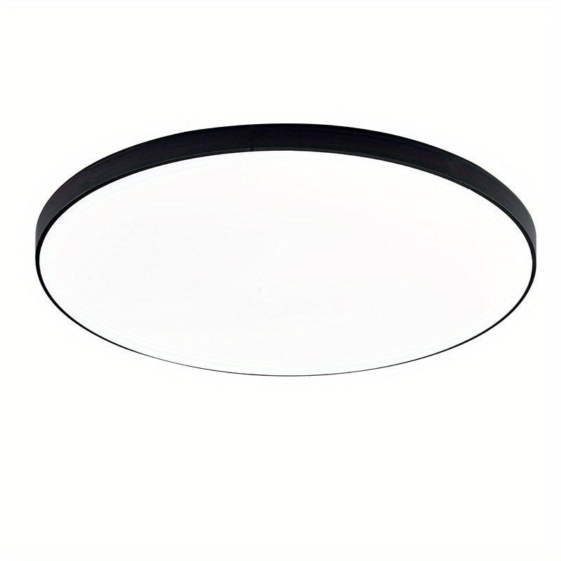 Modern 14.5-Inch Black LED Ceiling Light, 36W, Semi-Flush Mount, Ideal for Various Rooms - Includes Light Source, Easy Installation