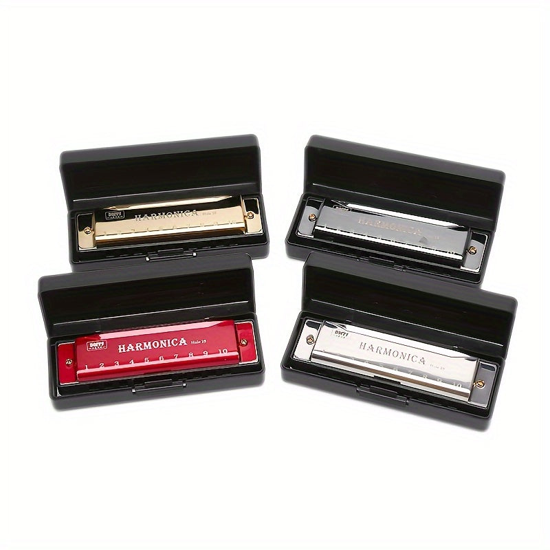 10-hole harmonica, ideal for beginners, made with copper core and resin, great gift for teaching music.