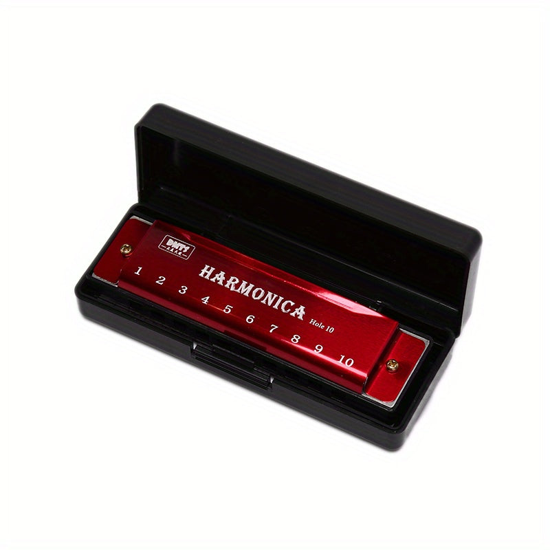 10-hole harmonica, ideal for beginners, made with copper core and resin, great gift for teaching music.