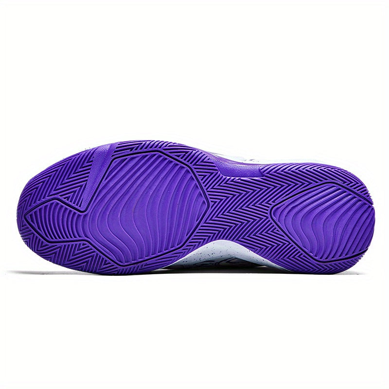 Stylish basketball shoes with shock-absorbing soles for outdoor activities.