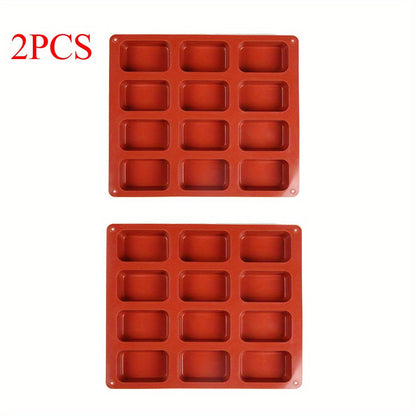 This listing includes a set of 2 Non-Stick Silicone Cake Molds, featuring a Rectangular Bread Baking Pan. These versatile molds can be used for creating brownies, bread, chocolate cakes, mousses, and more. They are perfect for handmade dessert creations