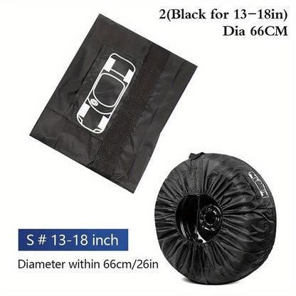 Set of 4 tire cover storage bags for spare tires, portable wheel accessories.