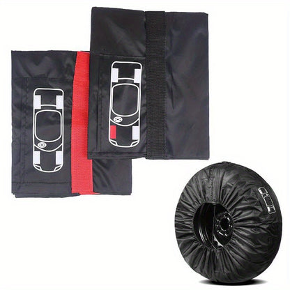 Set of 4 tire cover storage bags for spare tires, portable wheel accessories.